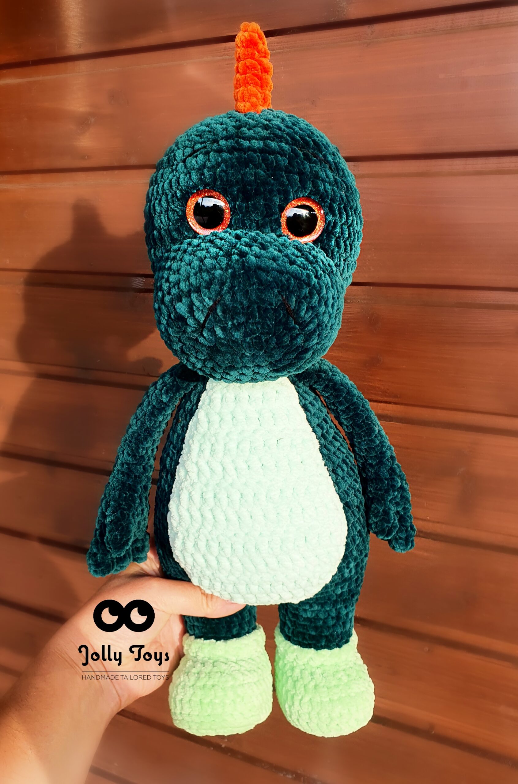 Big crochet Dino. Personalized dinosaur - JOLLY TOYS