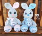 Personalized bunny gray and mint Unisex Babyshower gift - Image 4
