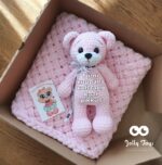 Pink set: personalized teddy and baby blanket - Image 2