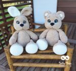 Brown / milky white bunny with special ears. A gender-neutral gift Unisex gift - Image 6