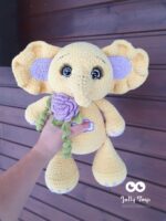 Sunny elephant girl Personalized crochet gift