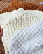 Baby blanket white, brown - Image 3