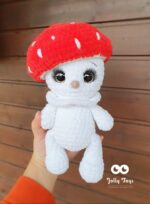 Lovely personalised toadstool. Crochet toy