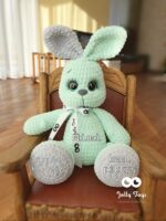 Personalised mint bunny with different ears color - Image 2
