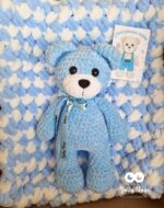 Blue set: named teddy and baby blanket - Image 2