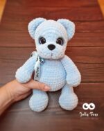Blue teddy bear, name gift, bear