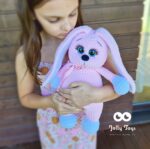 Pink 40cm bunny with name and date of birth - Image 2