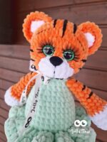 Personalized tiger girl in mint dress Babyshower gift for girl - Image 2