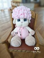 Pink curling sheep handmade toy Aries Personalised gift