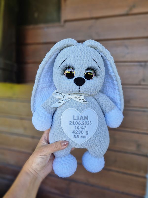 ChatGPT Image Jun 1, 2026, 02_52_21 PM Personalised big grey rabbit, handmade toy - Image 1