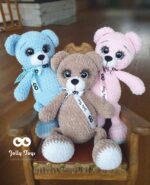 Brown teddy bear. Personalised toy. Gender-neutral bear with birth data - Image 2
