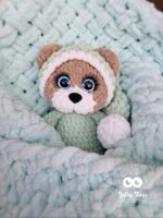 Sleepy teddy in a mint pijama Personalised toy - Image 9