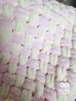 Pink-Milky white baby blanket - Image 2