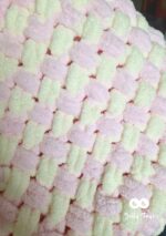Pink-Milky white baby blanket