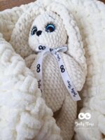 Milky white set: personalised bunny with baby blanket