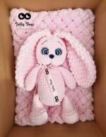 Pink set: personalised bunny with baby blanket