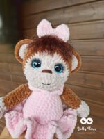 Brown moBright-eyed cute Miss Monkey named toynkey with sparkle eyes - Image 2