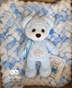 Blue set: named teddy and baby blanket - Image 2