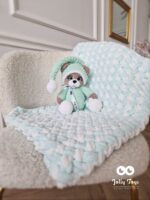 Sleepy teddy in a mint pijama Personalised toy - Image 4