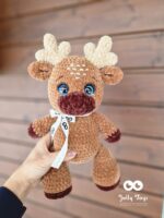 Dark brown moose Personalised crochet toy
