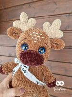 Dark brown moose Personalised crochet toy - Image 2