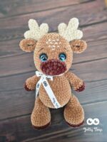 Dark brown moose Personalised crochet toy - Image 3