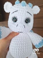 White/light blue cute dragon Name cat gift - Image 3