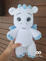 White/light blue cute dragon Name cat gift - Image 2
