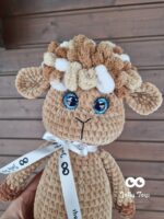 Brown curling sheep handmade toy Aries Personalised gift - Image 2