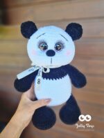 Personalised panda bear. Crocheted toy