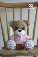 Brown/pink teddy Personalised gift - Image 2