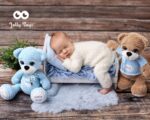 Special order! Personalised teddy bear brown/blue - Image 3