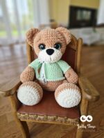 Special order! Personalised teddy bear brown/mint
