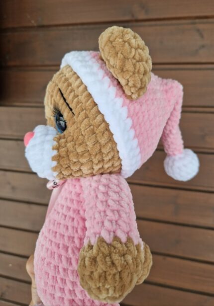 Personaliseeritav karu roosas pidžaamas kaisuloom