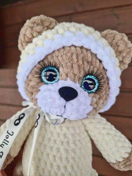 Personaliseeritav karu piimvalges pidžaamas kaisuloom