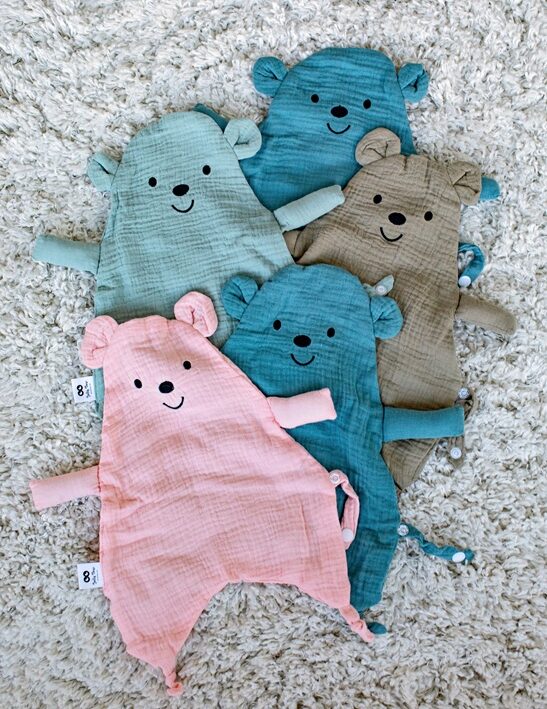 1G0A7034s Muslin Bear Comfort Blanket- Your Baby’s Softest Little Friend - Image 1